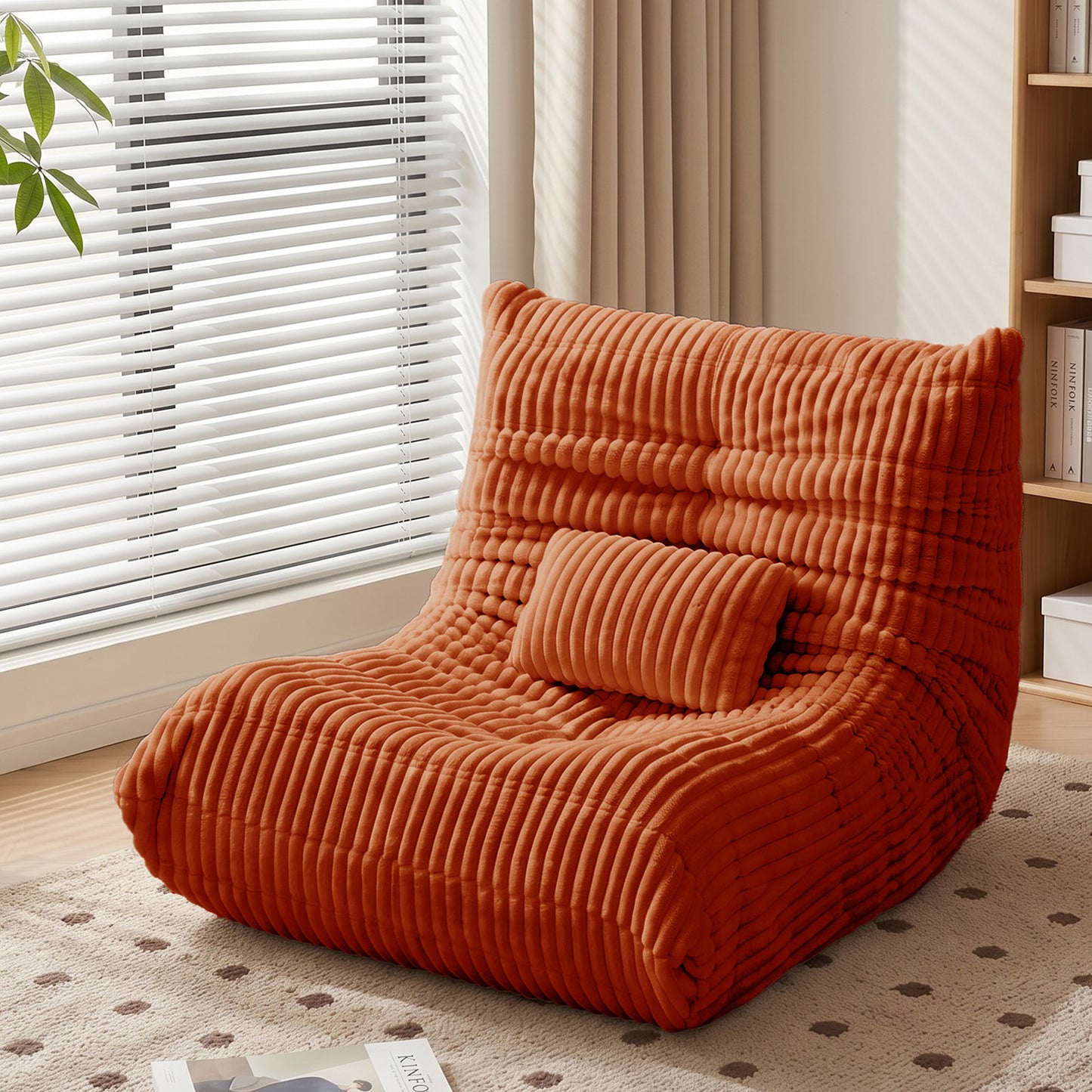 Zoovee WIDE Corduroy Bean Bag Chair + small Pillow