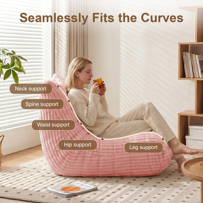 Zoovee WIDE Corduroy Bean Bag Chair + small Pillow