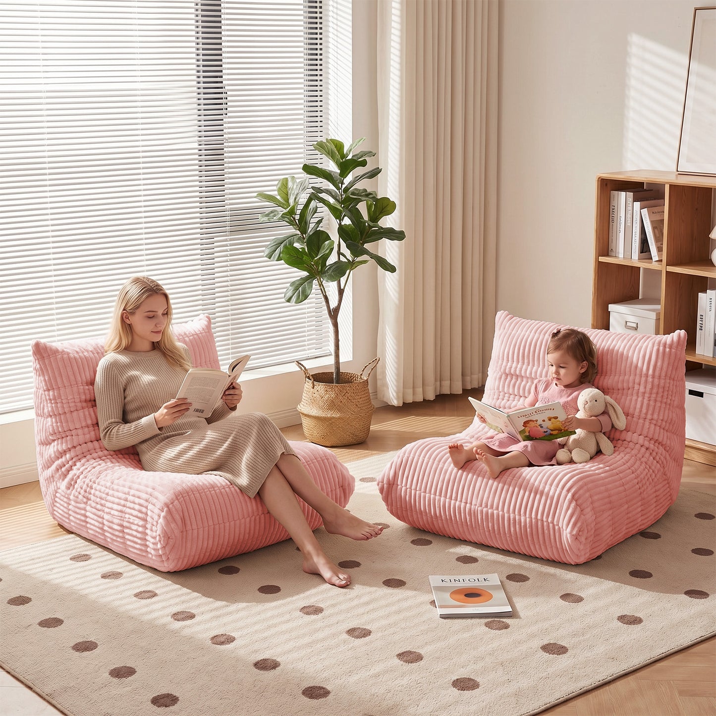 Zoovee WIDE Corduroy Bean Bag Chair + small Pillow
