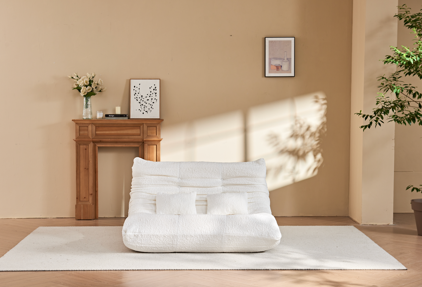 Zoovee Chenille Bean Bag Floor Sofa Loveseat