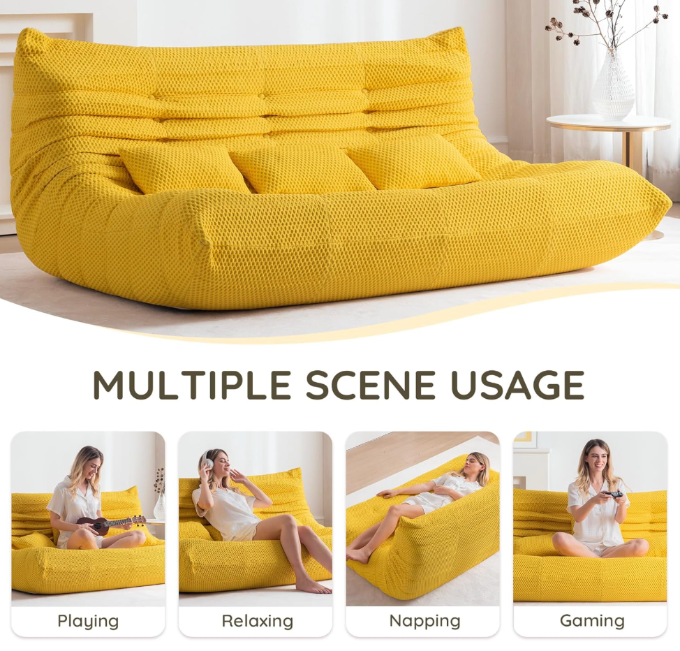 Zoovee Airpore Bean Bag Floor Sofa 3-Seater