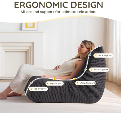 Zoovee Airpore Bean Bag Floor Sofa 3-Seater